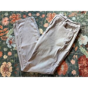Mugsy Jeans Mens Chino Pants Light Grey Tan Straight Leg Stretch Size 38x31
